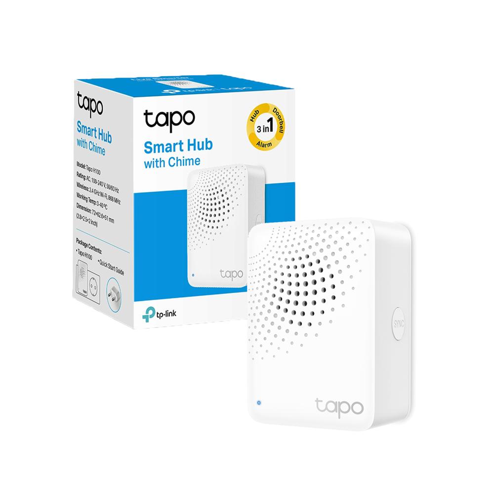 Smart Hub Tp-Link Tapo H100 Inteligente con Alarma Hasta 64 Zonas