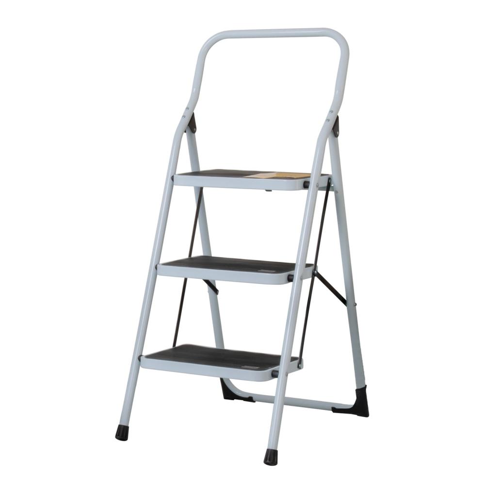 Escalera Tubular 3 Peldaños Plegable Pretul