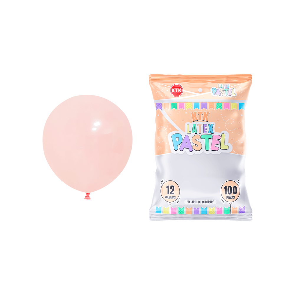 Bolsa de Globos Látex Pastel KTK 12"" Melon de 100un