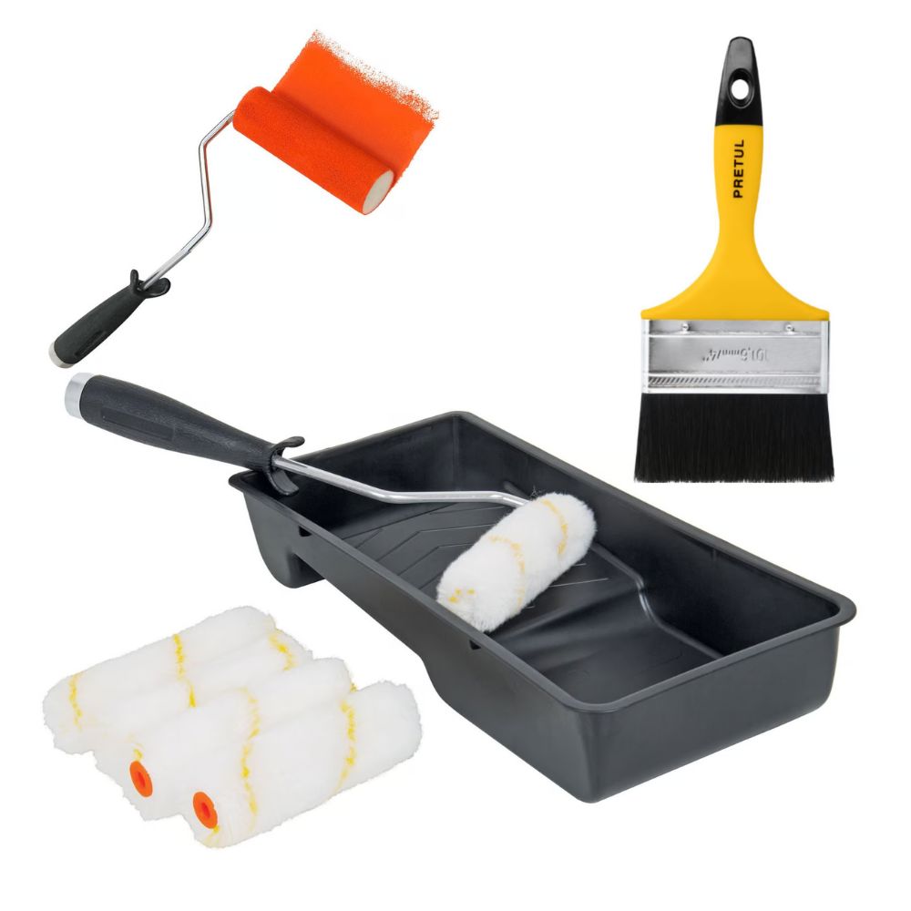 Kit Dumbo, rodillo para pintar, 5 rodillos 1 maneral 1 bandeja, brocha