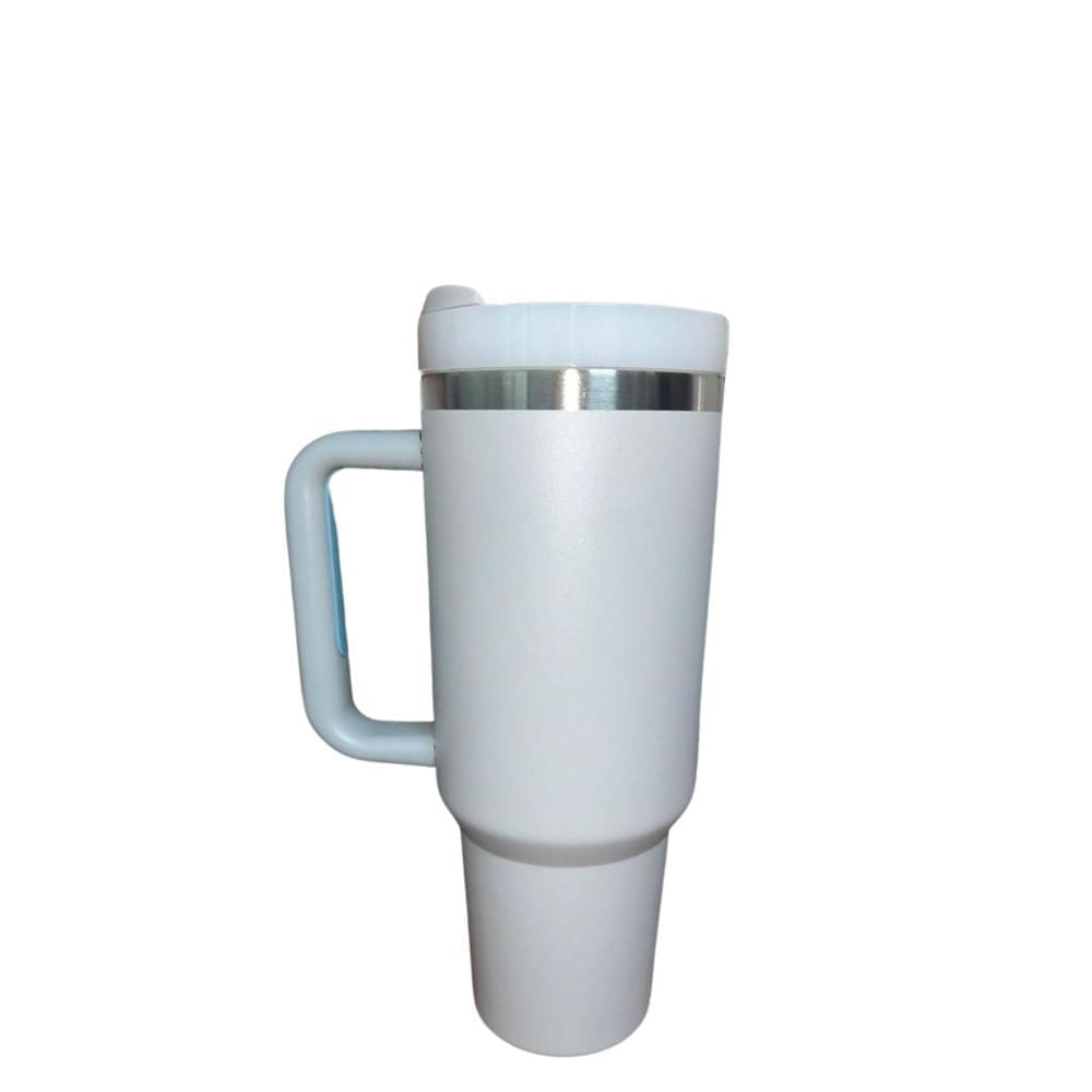 Vaso Térmico con Mango Acero Inoxidable Celeste