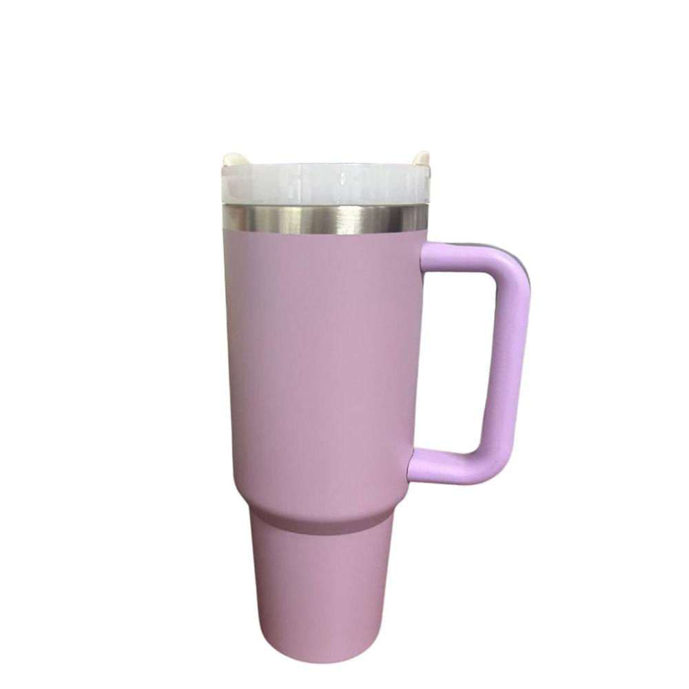 Vaso Térmico con Mango Acero Inoxidable Morado