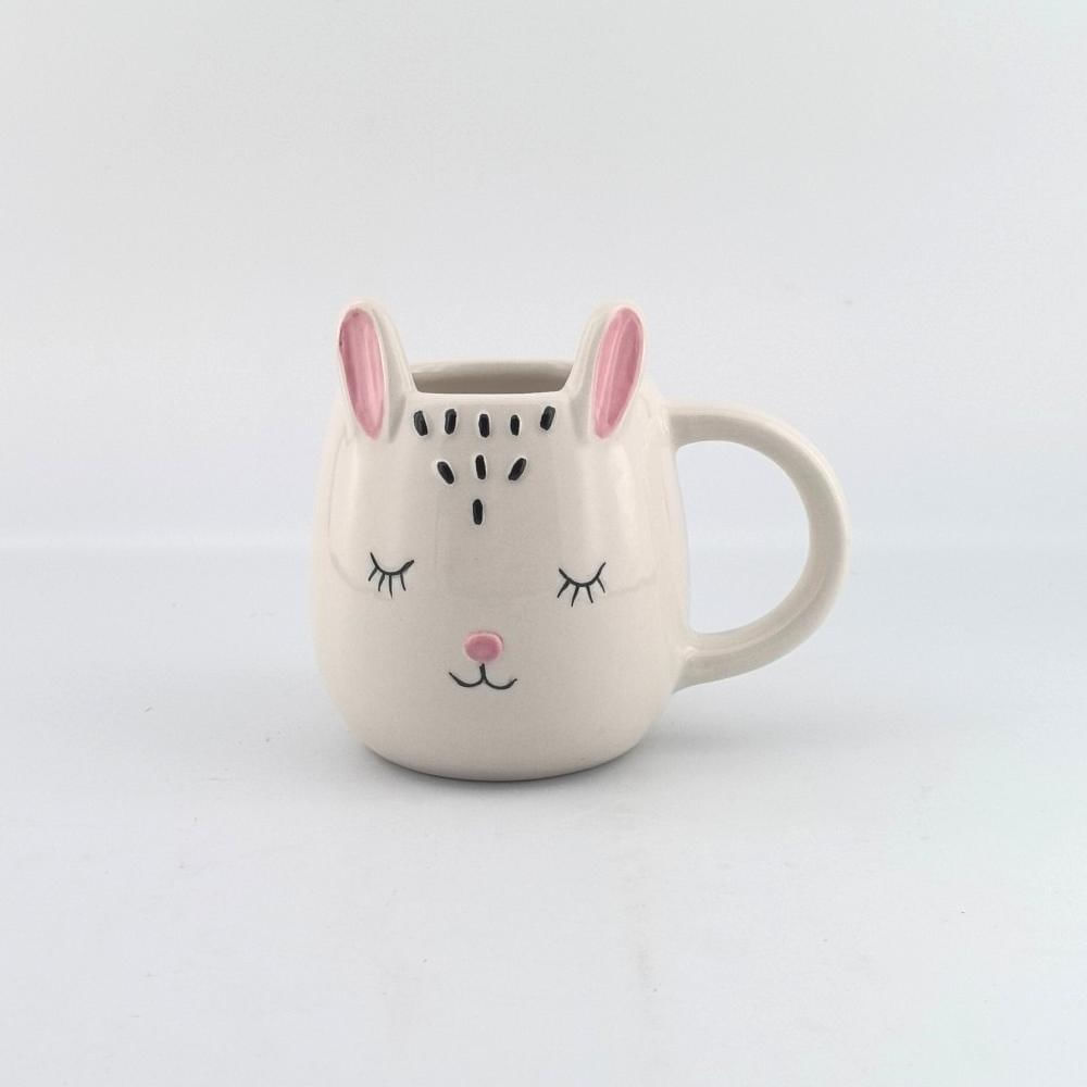 Taza Cerámica Conejo Blanco