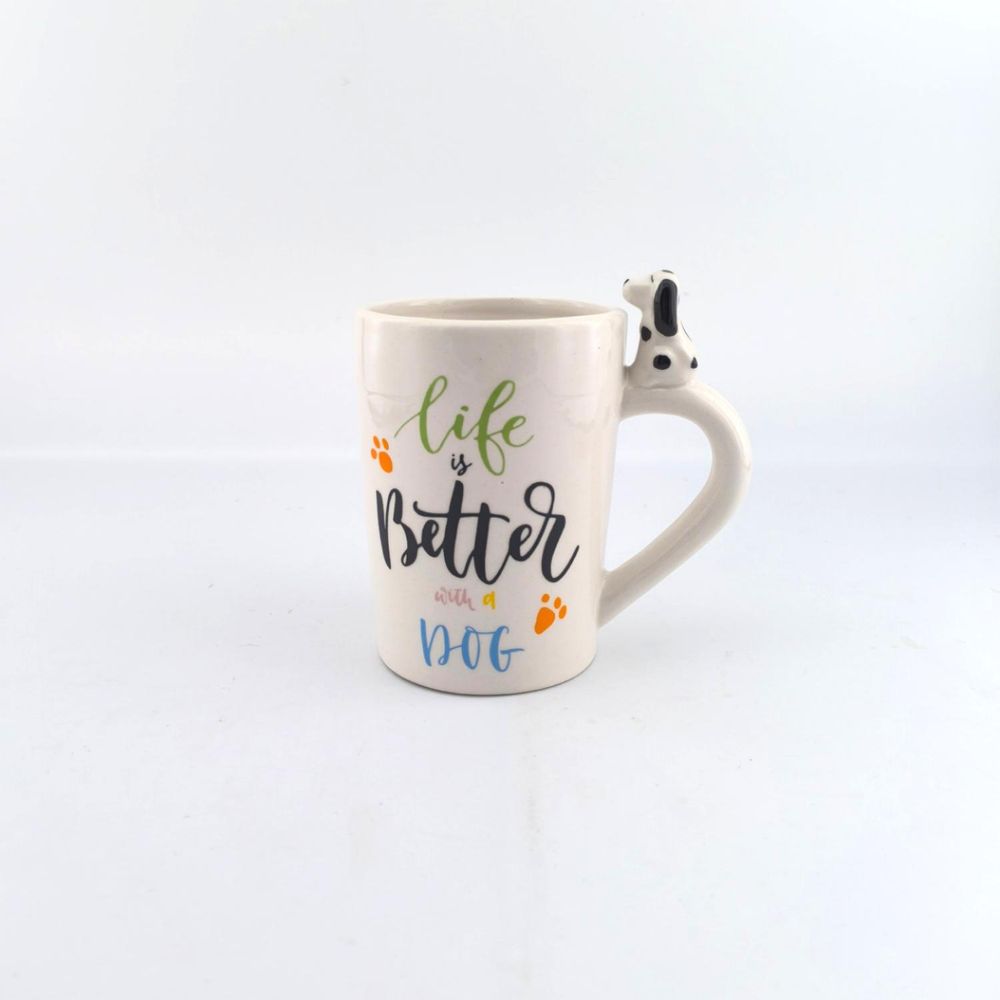 Taza Cerámica Life Better With Dogs Blanco