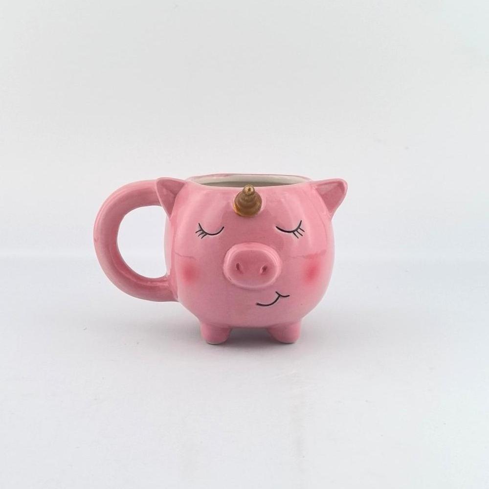 Taza Cerámica Chanchito Rosado