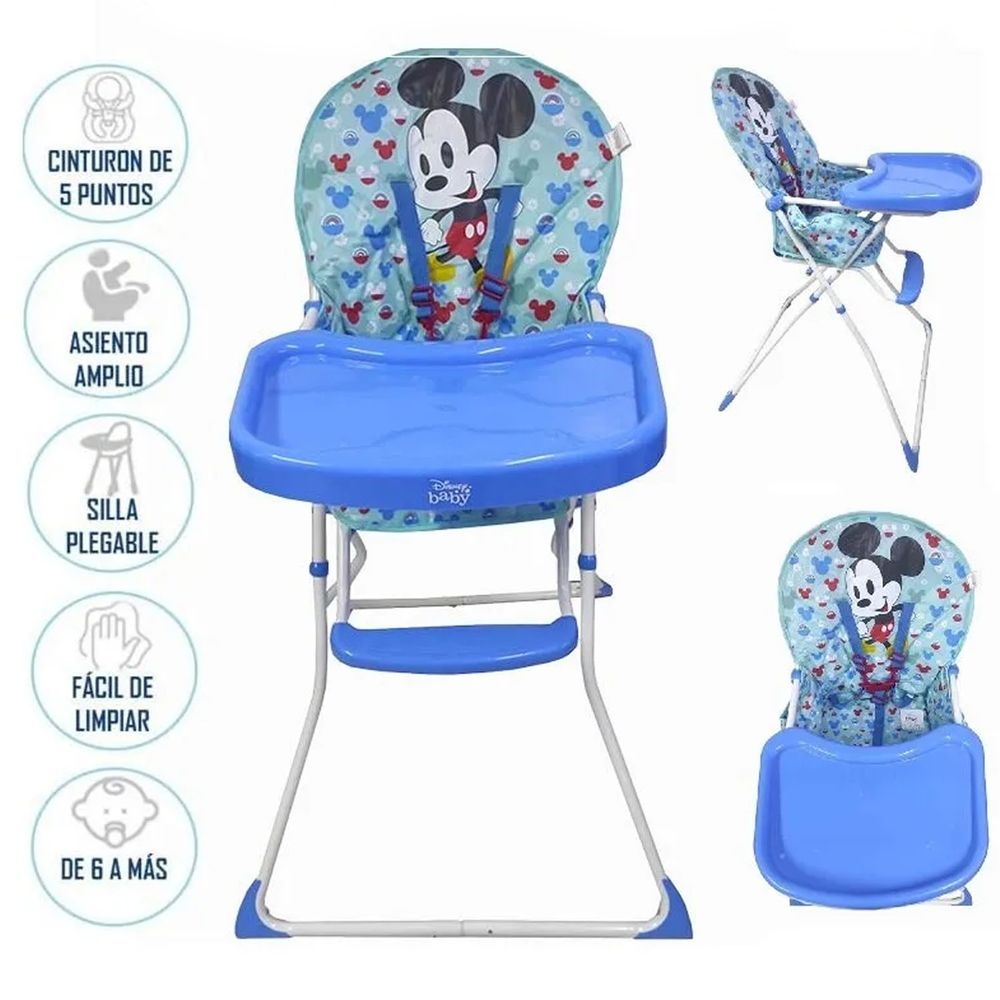 Silla de Comer Disney Baby Mickey con Posapies Plegable Oechsle
