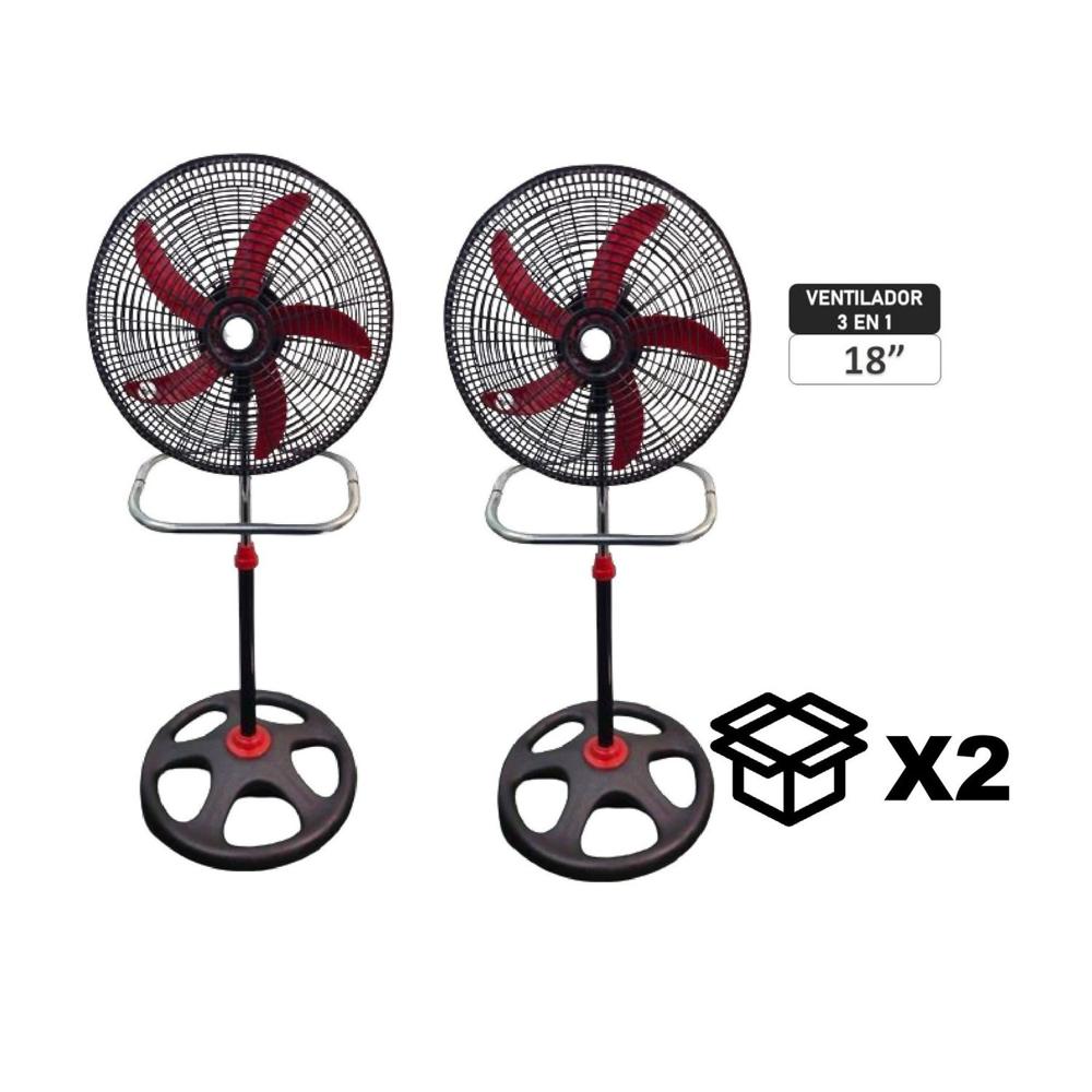 Ventilador Pedestal Marykey MK-18503P 3 en 1 de 18"" 2 U.N por caja color Rojo