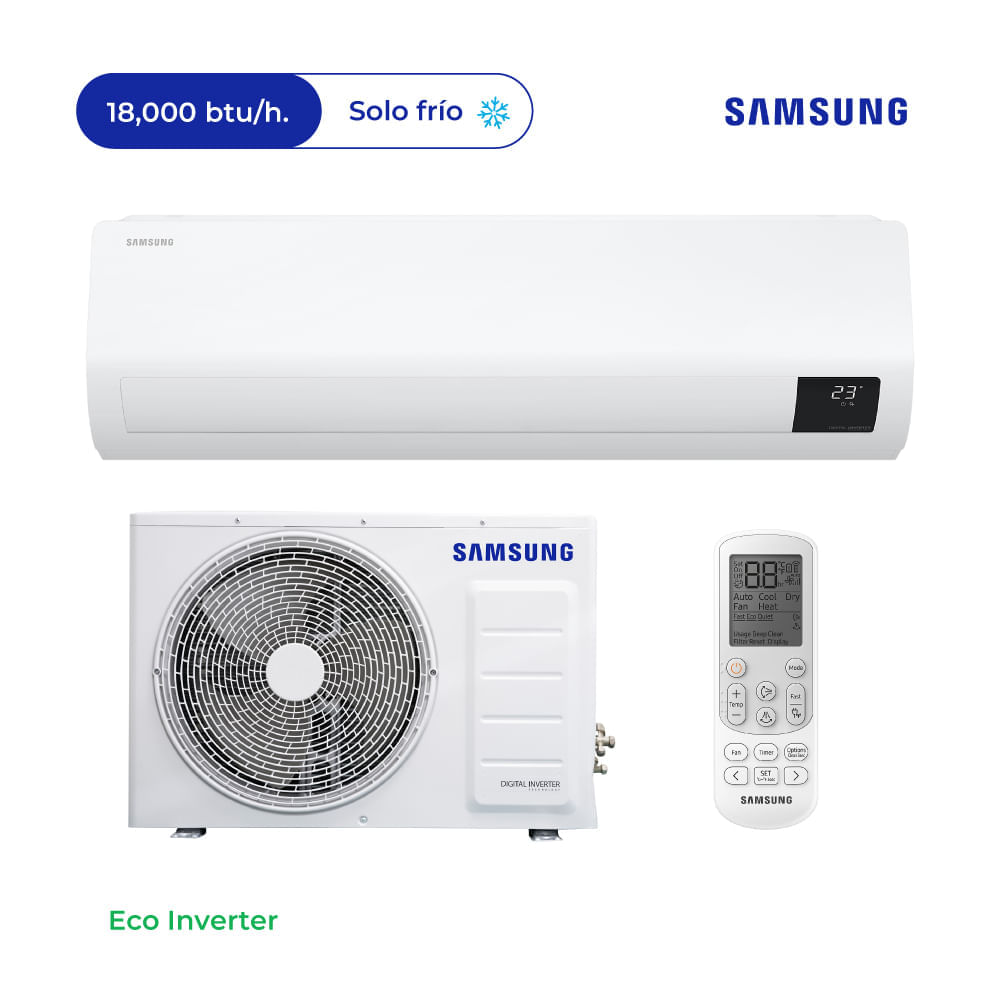 Aire Acondicionado Samsung Split De 18,000 btu/h Eco Inverter Frío Solo
