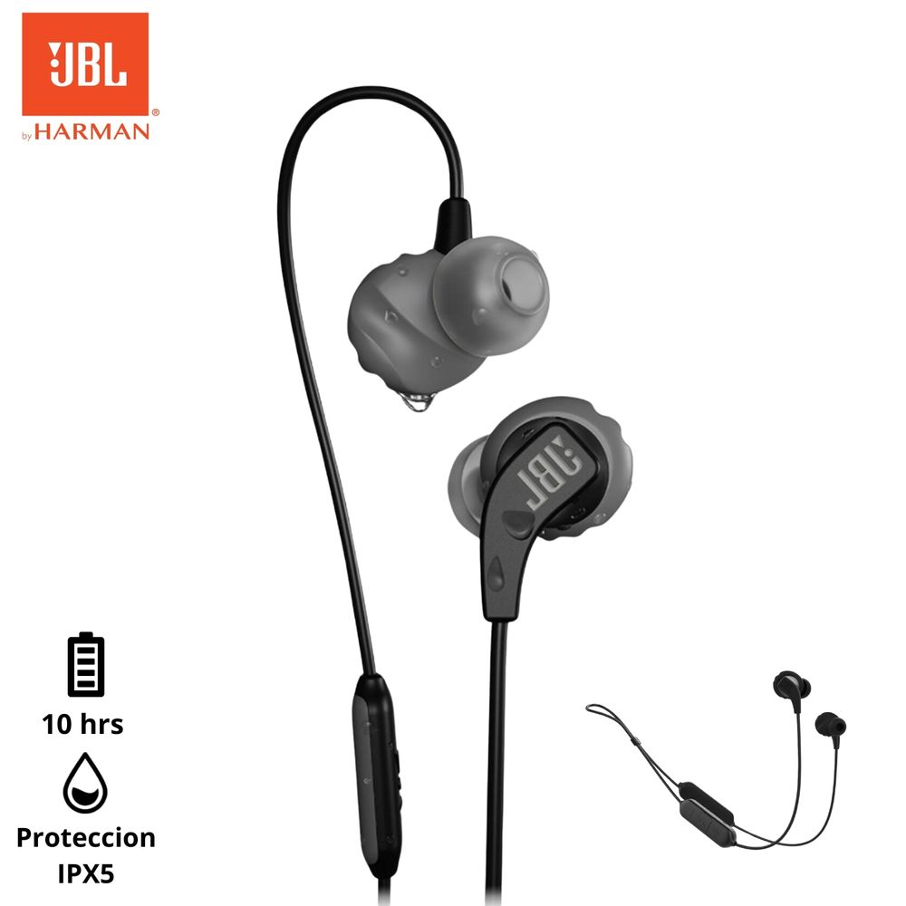 Audífono Jbl Endurance Run 2 In Ear Negro Bateria 10h Waterp