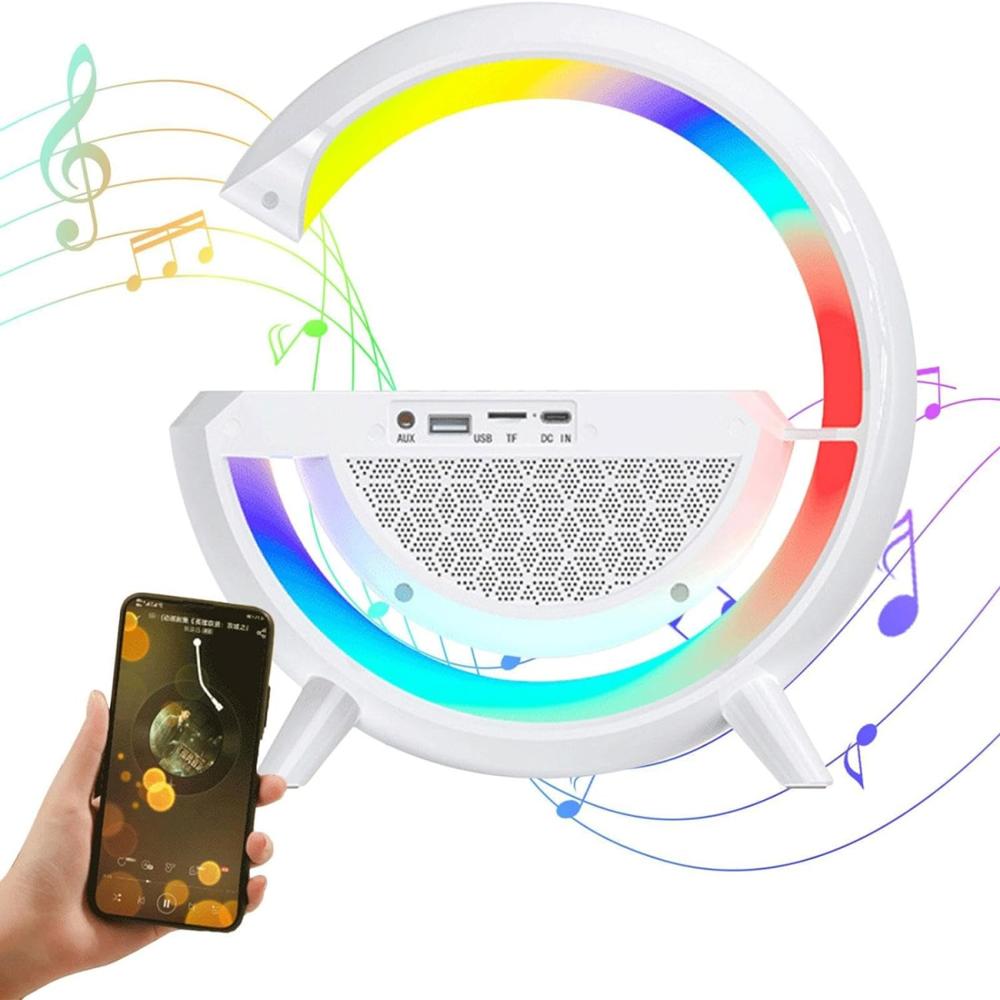 Lampara RGB 4 en 1 Parlante Cargador Inalámbrico Bluetooth