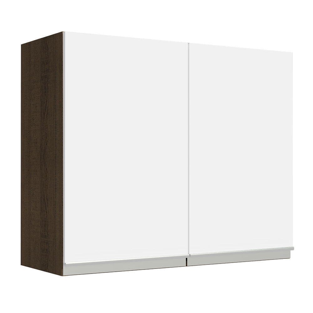 Alacena de Cocina 2 Puertas Glamy 80 cm Marrón/Blanco