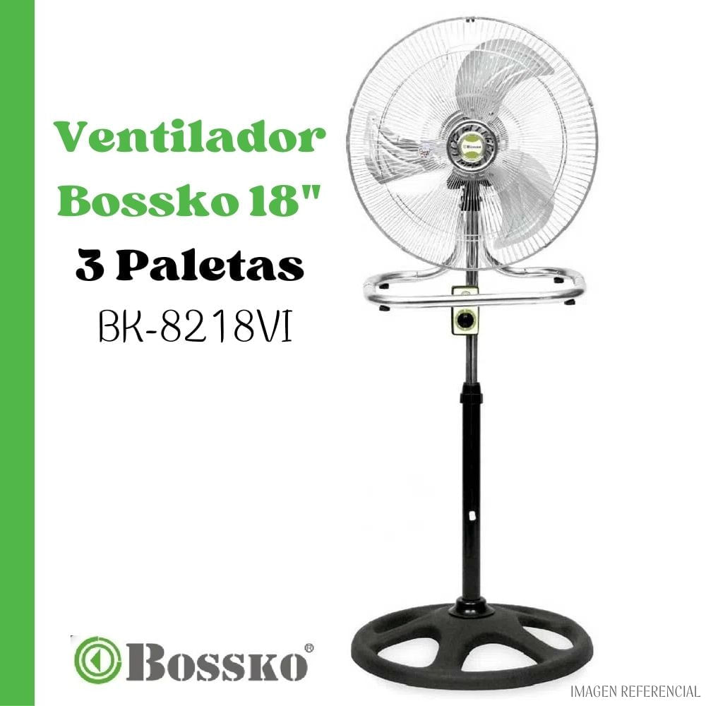 Ventilador Bossko 3 Aspas 3 en 1 De 18” 200 Watts BK-8218VI - PLATEADO