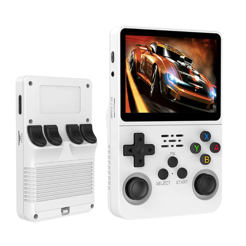 Consola de Videojuegos Portatil Retro R36S SD Kingston 128GB Blanco