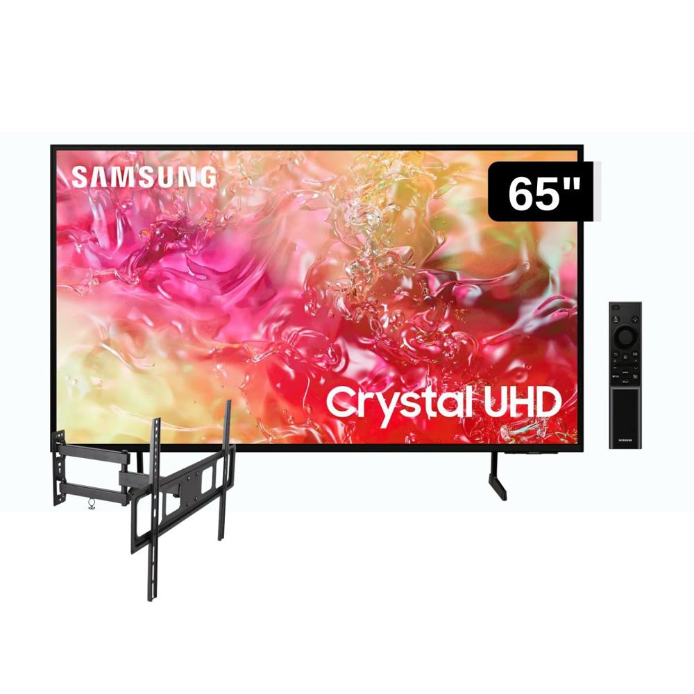 Televisor Samsung LED 65'' Crystal UHD 4K 65DU7000 Tizen OS Smart TV + Rack Giratorio
