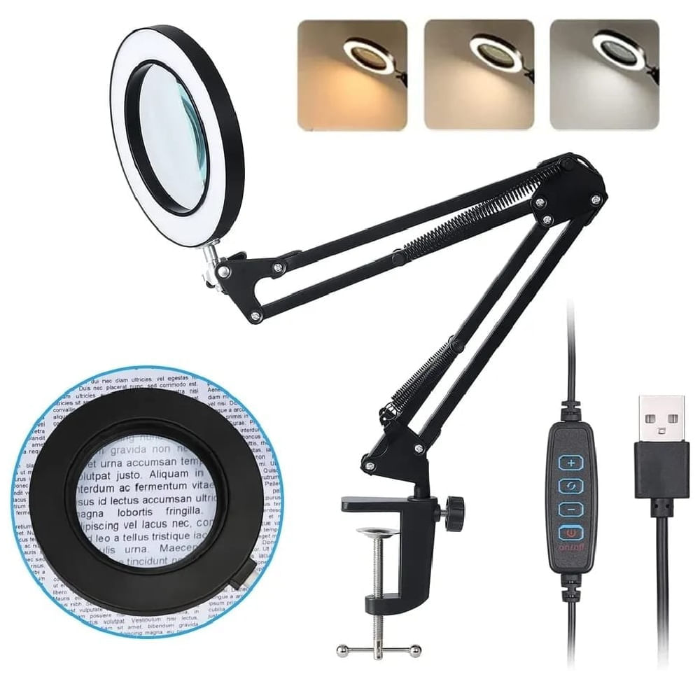 Lámpara Led para Mesa Escritorio Con Lupa De 10x