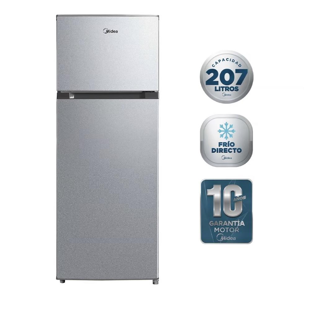 Refrigeradora de 207 Lts Top Mount Lake Silver Midea MDRT294FGR50PE