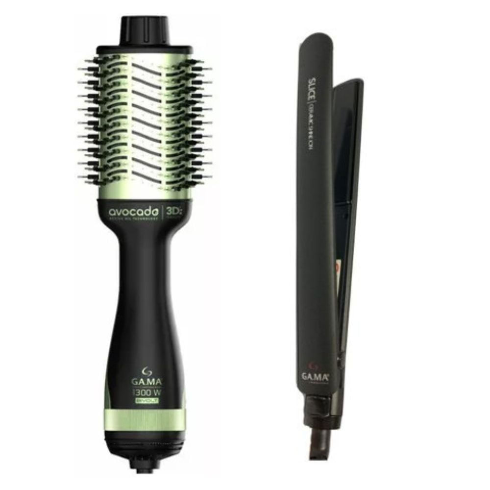 Combo Plancha de Cabello Gama Slice + Cepillo Secador Gama Avocado 3D
