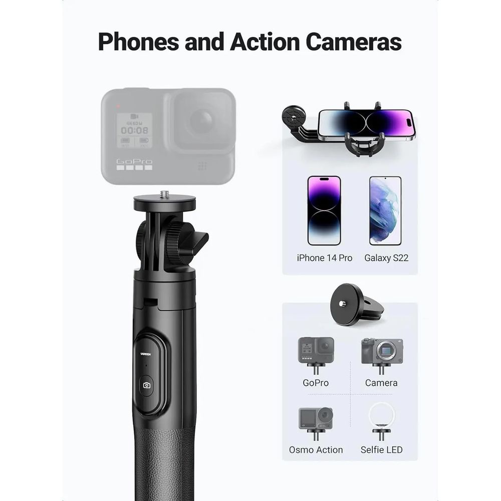 Trípode/monópode De 68 Pulgadas Para GoPro - Compatible Con HERO 3 A 10, Transformable, Marca ECostConnection