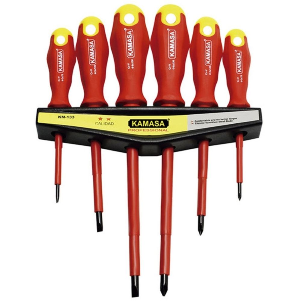 Set de Destornilladores Aislados x 6 Unidades Kamasa KM133