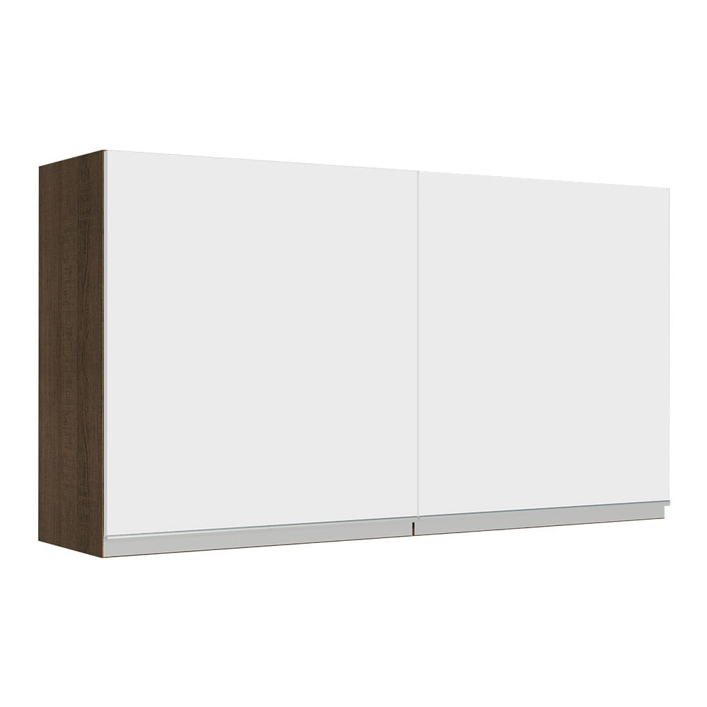 Alacena de Cocina 2 Puertas Glamy 120 cm Marrón/Blanco