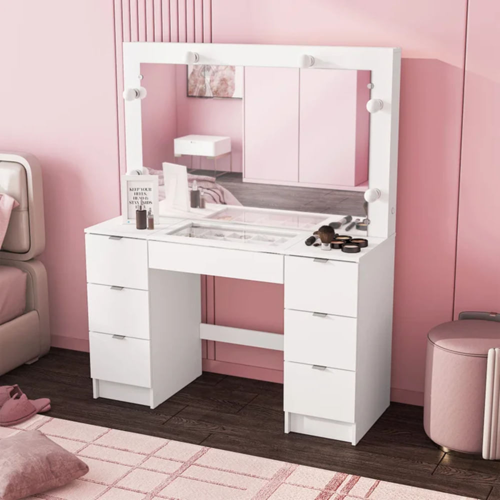 Tocador Moderno Saki Blanco R&R MUEBLES Tocador Moderno Saki Blanco R&R MUEBLES