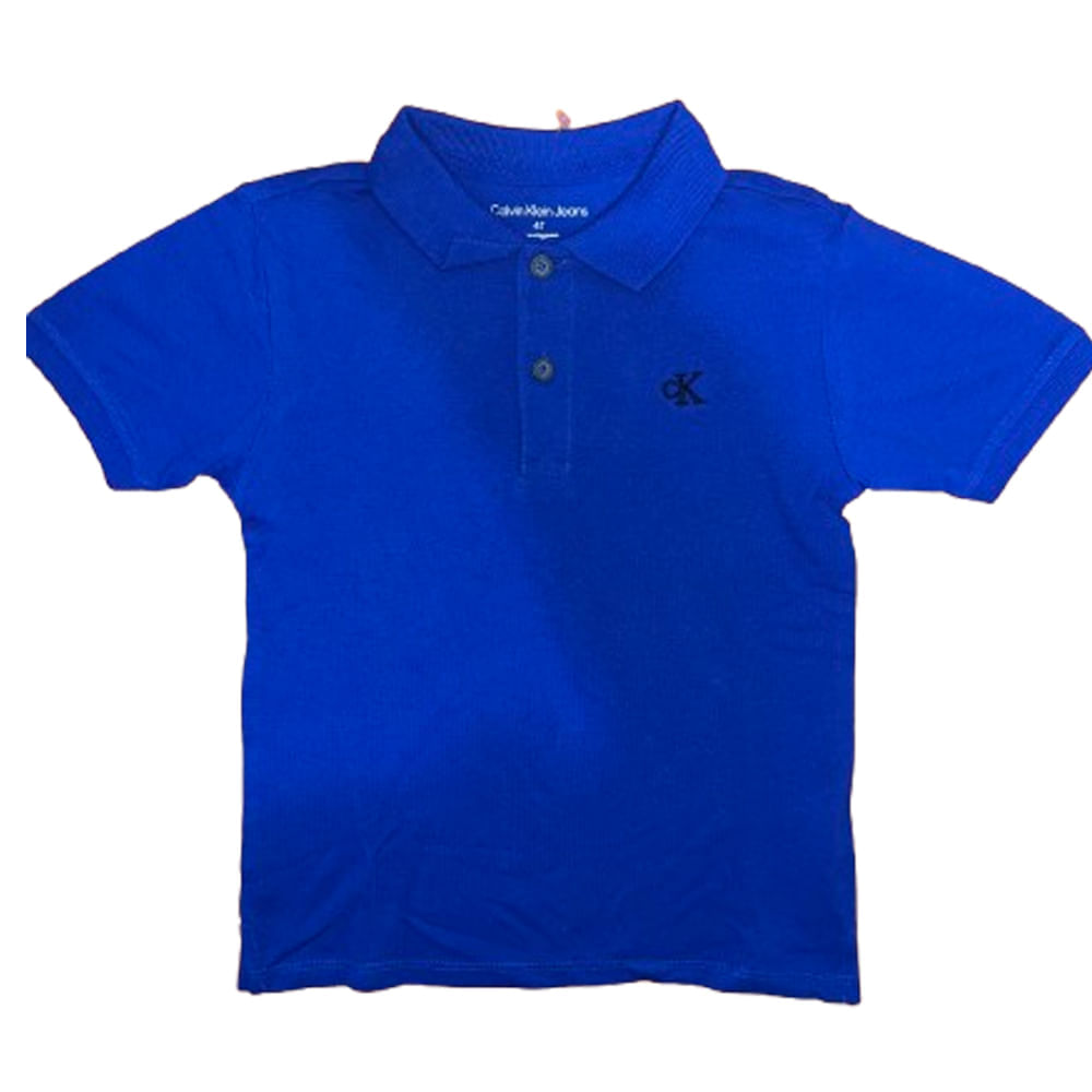 Polo Tipo Pique Calvin Klein Niños Color Azul LINAKUN-000031