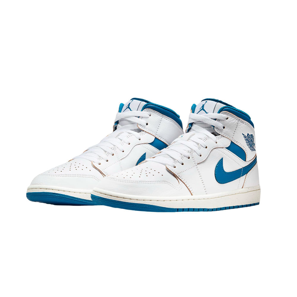 Zapatillas Nike SE Air Jordan 1 Mid - FN5215 141 Color Blanco y Azul Talla 43