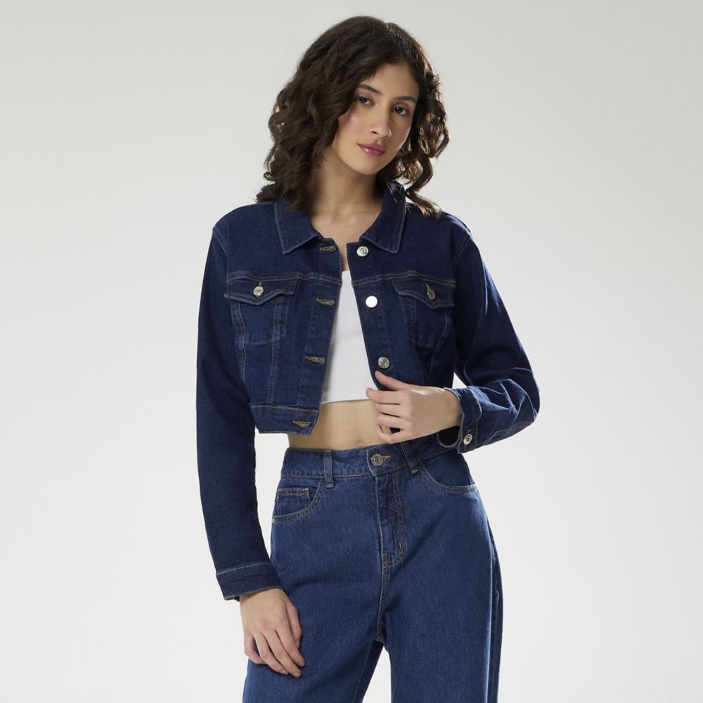 Bencus Jeans Casaca Crop Jean Casacas Jean De Mujer Casaca Jean