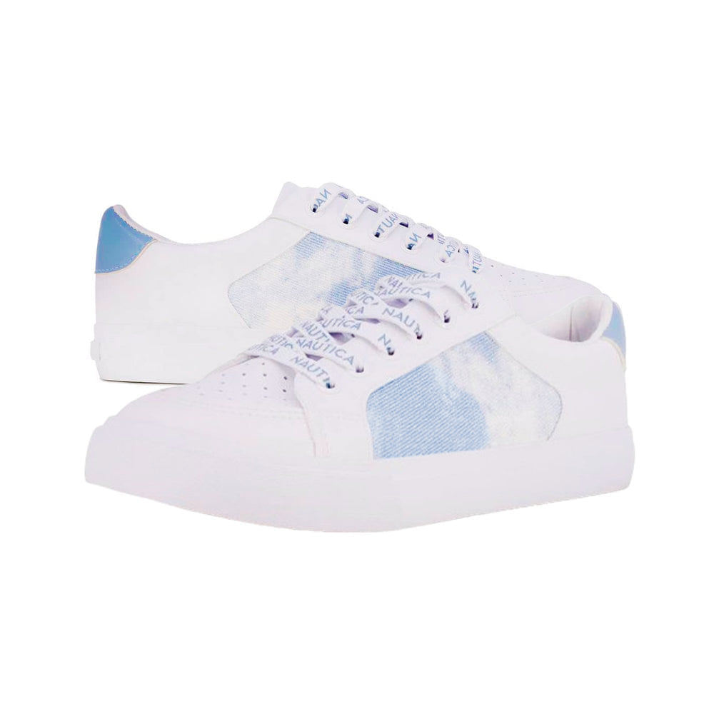 Zapatillas Nautica KW2285 Original Color Blanco y Celeste Para Mujer Talla 39