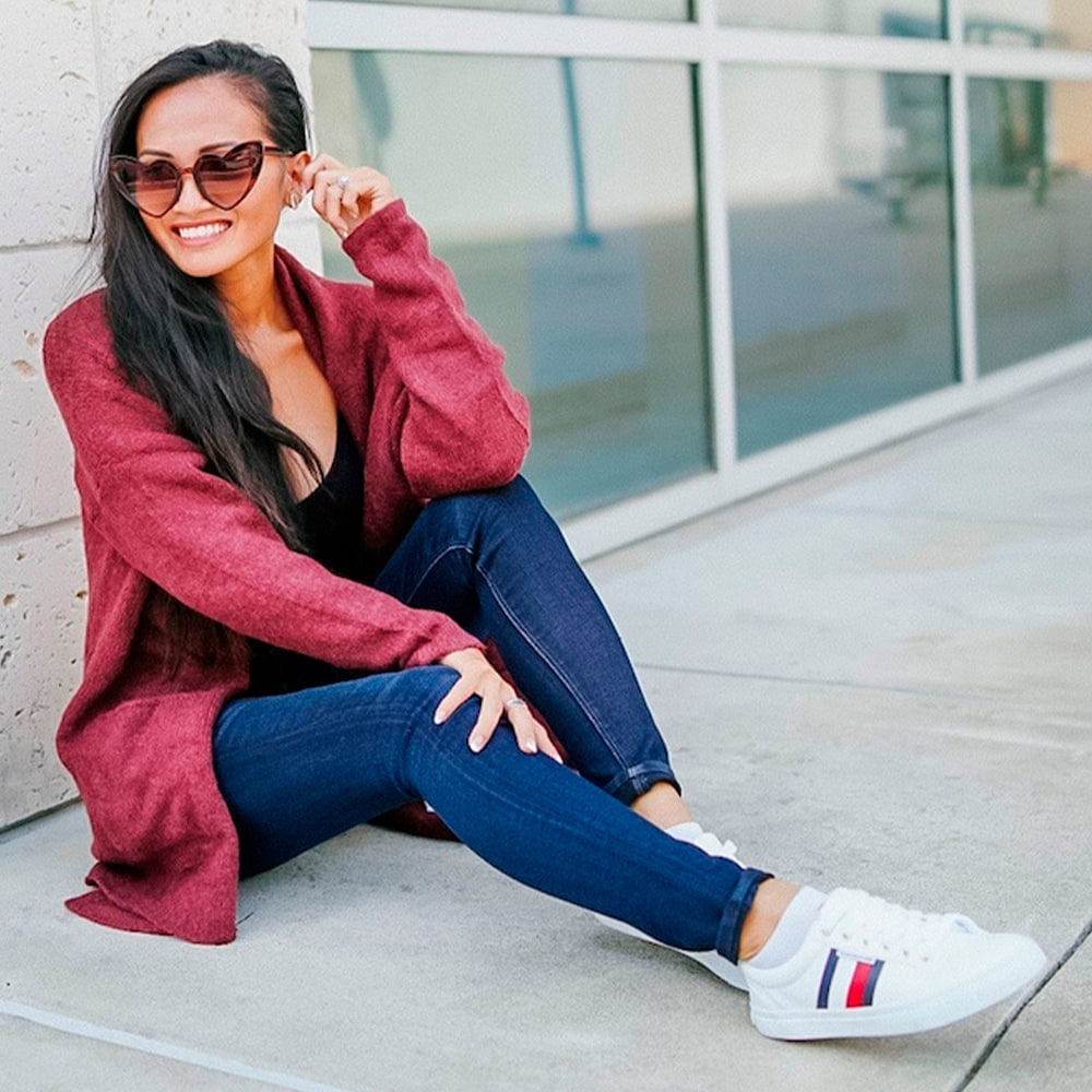 Zapatillas Tommy Hilfiger Lightz Original Color Blanco Para Mujer