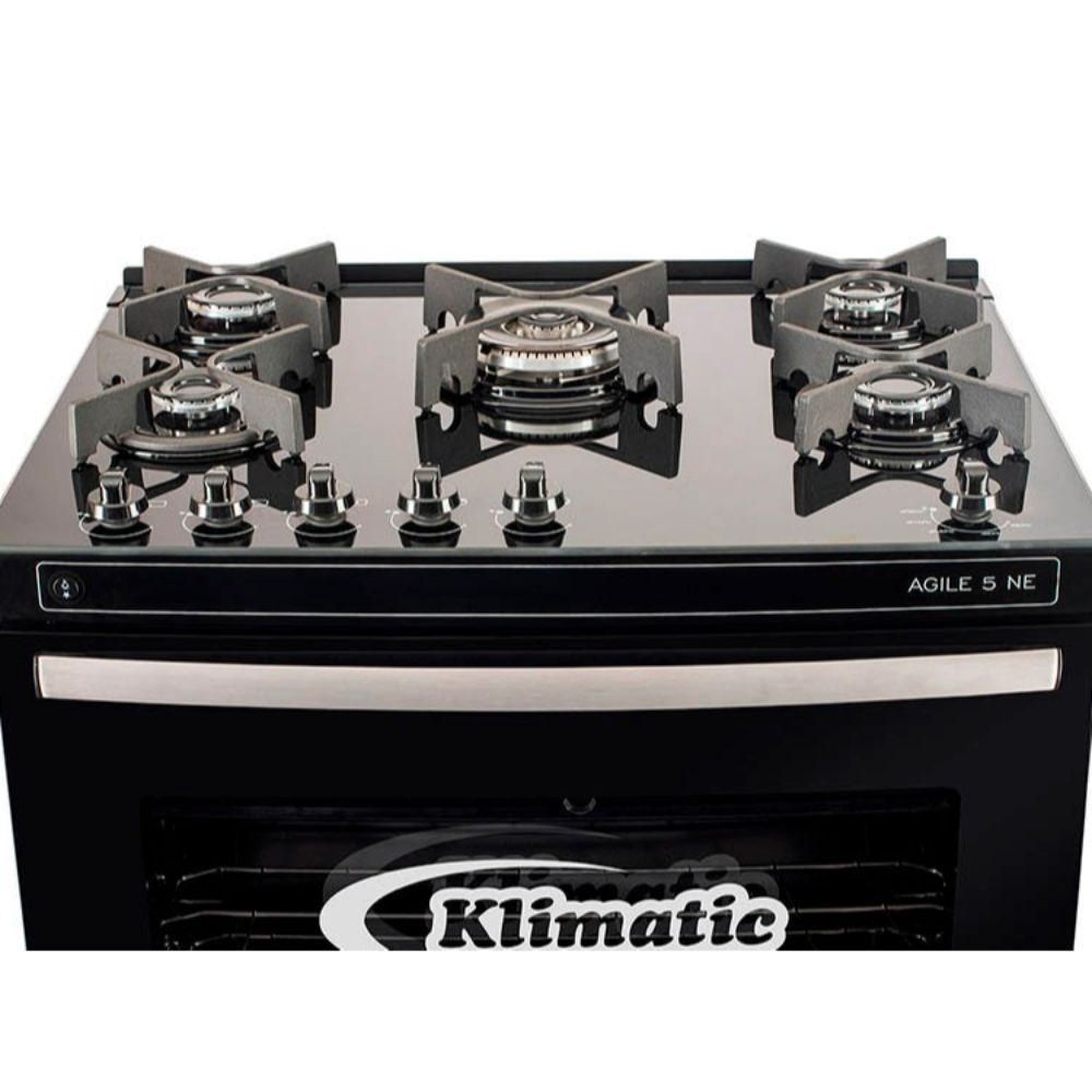 Klimatic Cocina de Pie Agile 5 hornillas Negro | Oechsle.pe - Oechsle