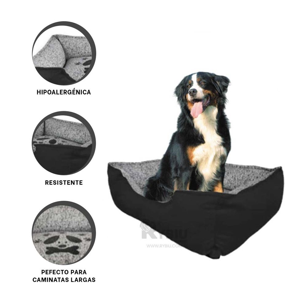 Cama para Perro Talla XL Hipoalergica de Color Negro Oechsle