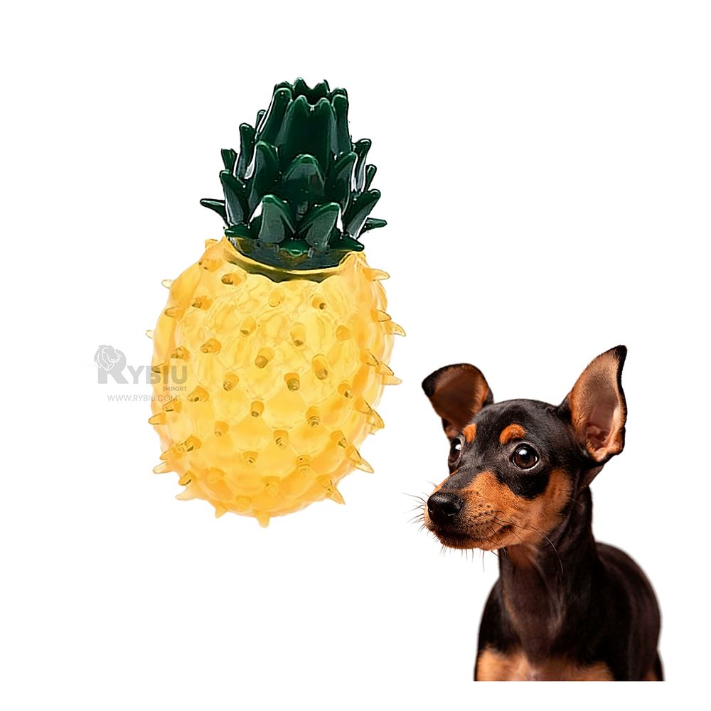 Juguete Resistente con Forma de Pina Amarillo Y+Stickers