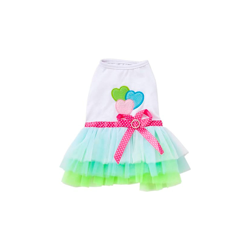 Disfraz para Perro Vestido Princesa Verde y Azul Talla L