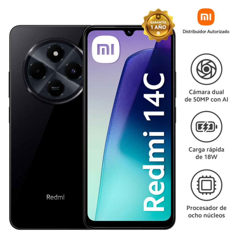 Celular Redmi 14C 6.88"" 4GB RAM 256GB ROM Midnight Black
