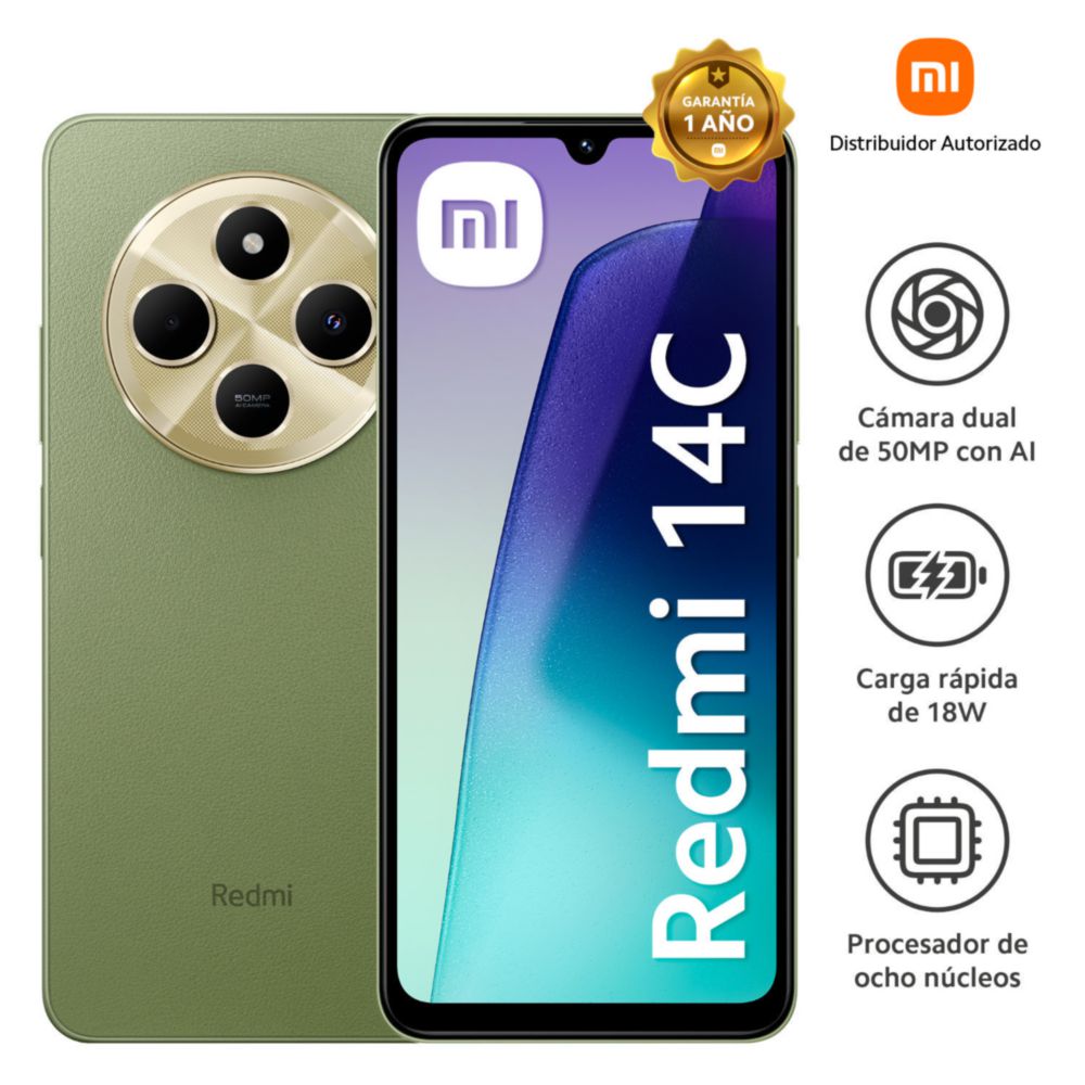 Celular Redmi 14C 6.88"" 4GB RAM 256GB ROM Sage Green