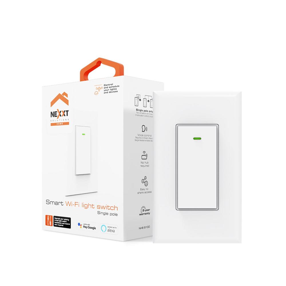 Interruptor inteligente monopolar Nexxt NHE-S100 WiFi Temporizador ActivaciónVoz