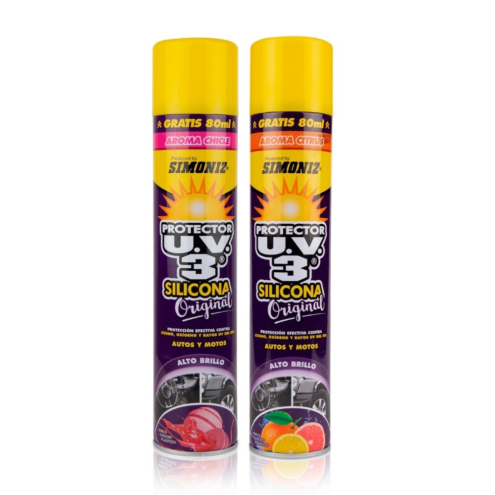 Kit Silicona Duo UV3 Aroma Chicle y Citrus 400ml Simoniz