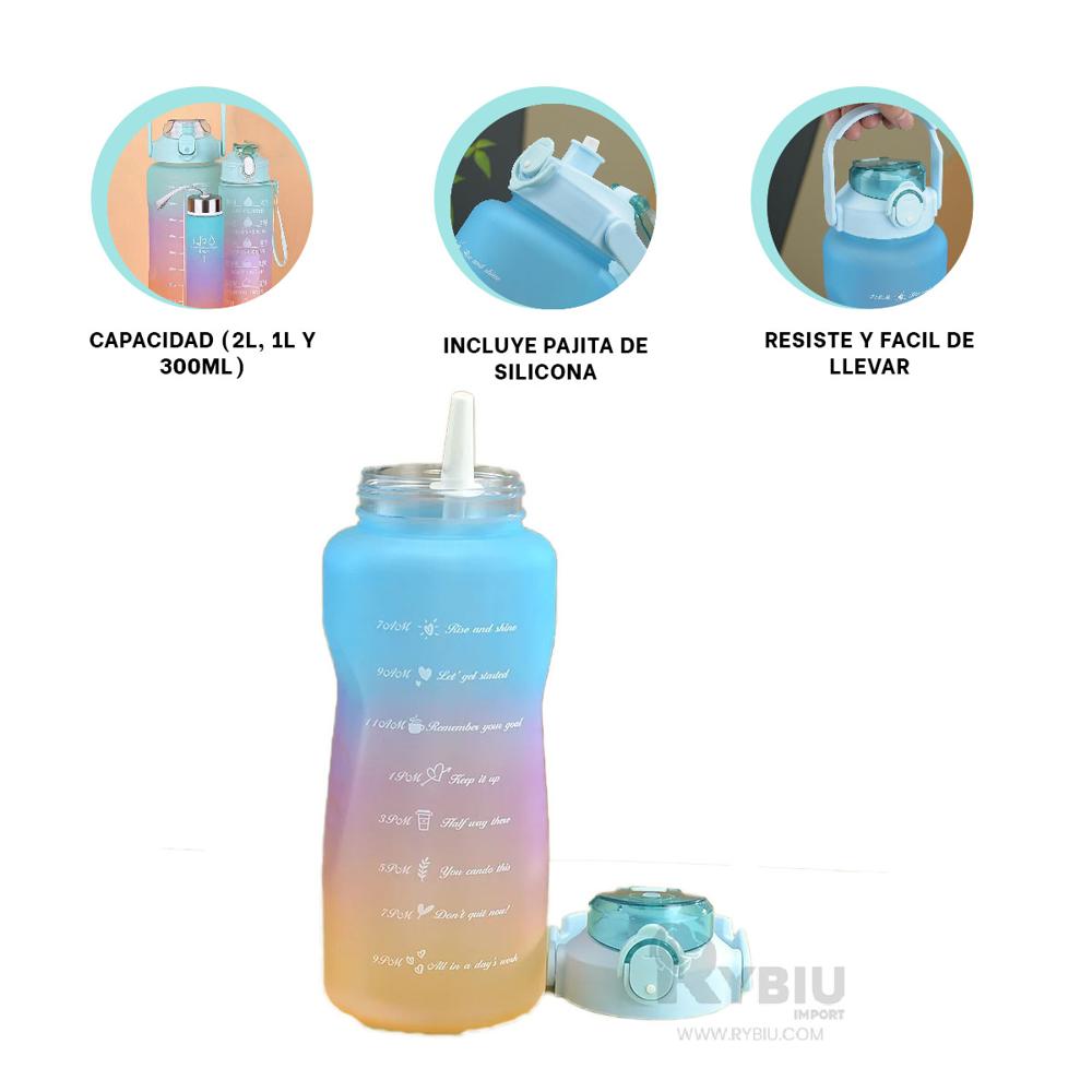 Set de 3 Envase De Tapa en Tono Verde Agua Y+Regalo Agendita