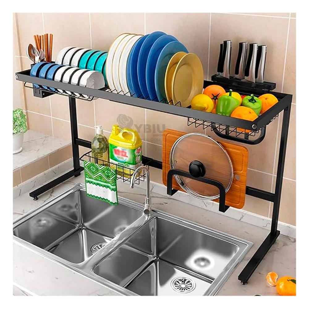 Escurridor Elegante de Platos Diseño Negro de 85cm