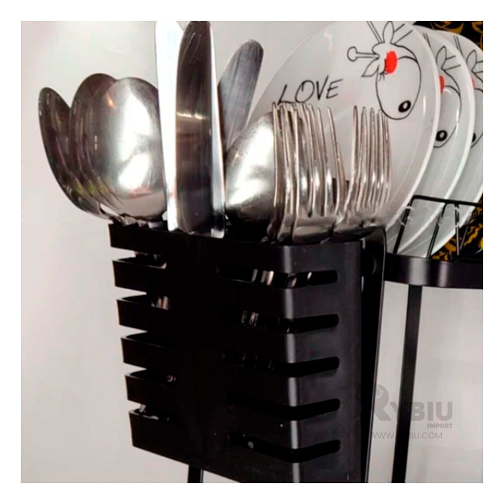 Escurreplatos con 3 Pisos en Color Negro Y+Post-it adhesivos