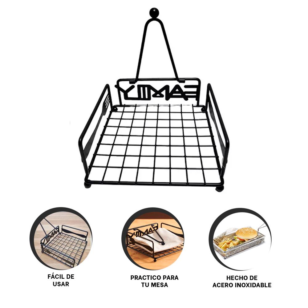 Soporte para Servilletas Funcional Negro Y+Post-it Adhesivos