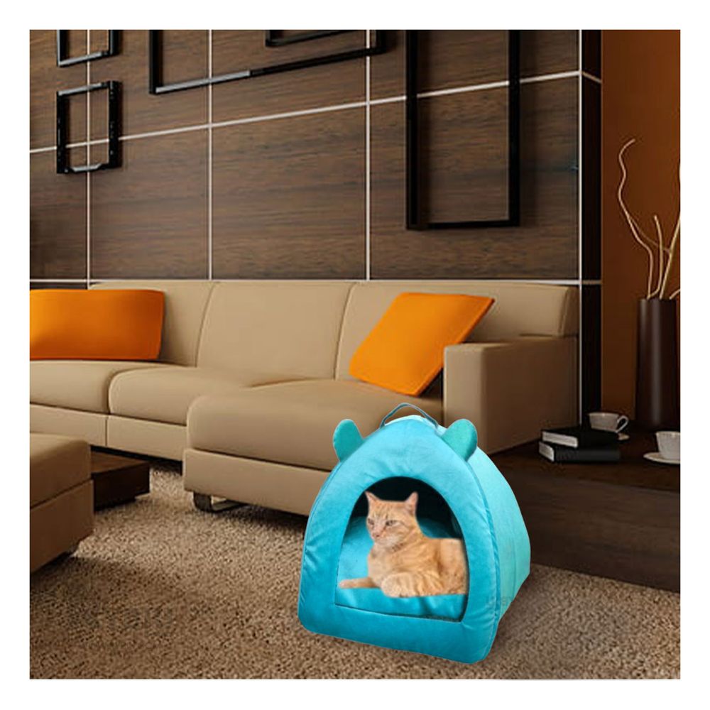 Cama Tipo Iglú Acogedora para Mascotas Talla S Verde Agua Oechsle