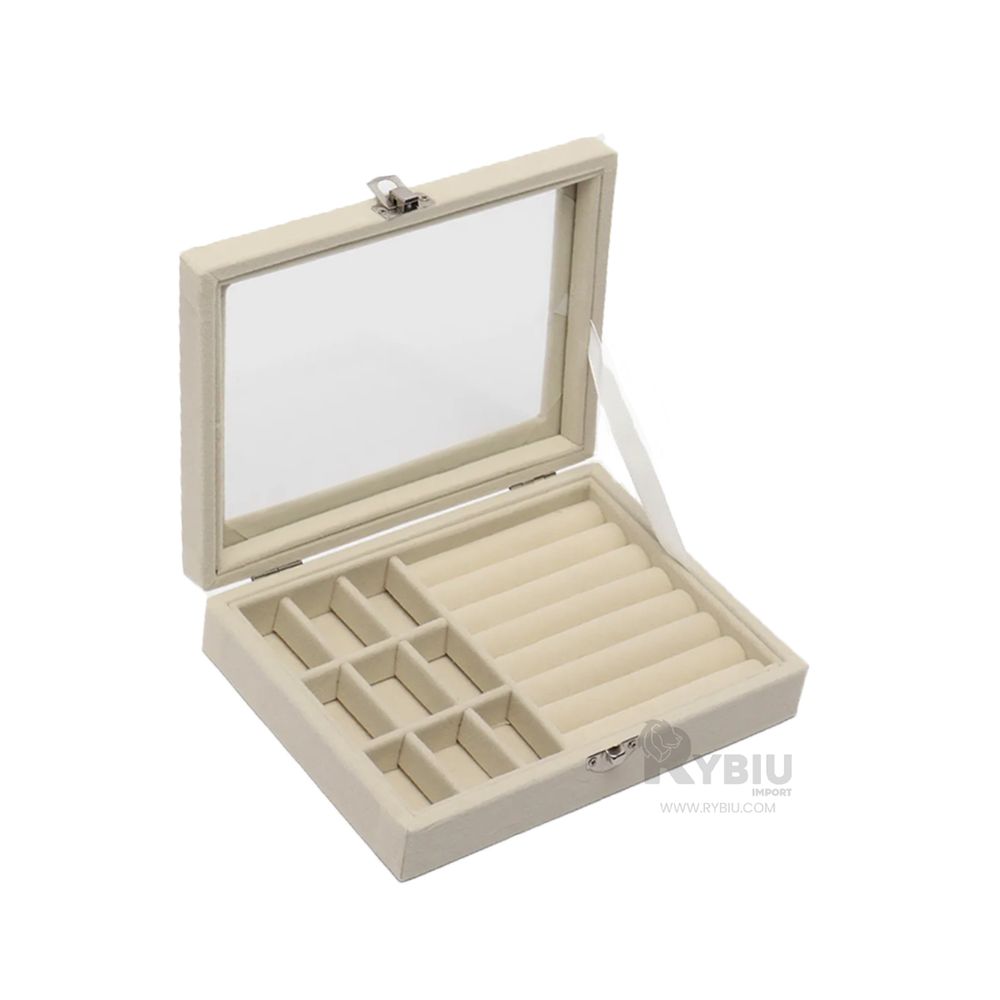 Estuche de Cuero de Joyas Color Biege Y+Post-it adhesivos