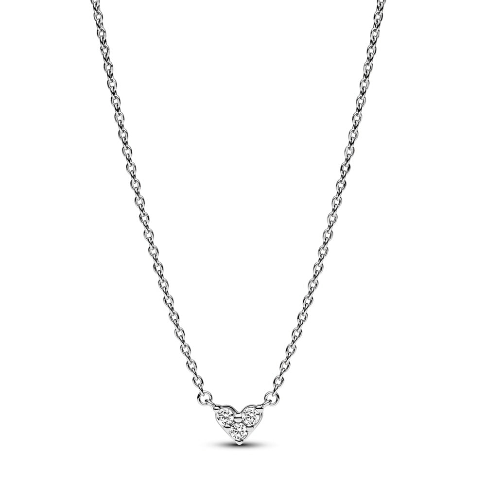 Collar de Cadena Pandora Collier Triple Piedra y Forma de Corazón 393014C01 Plata 925