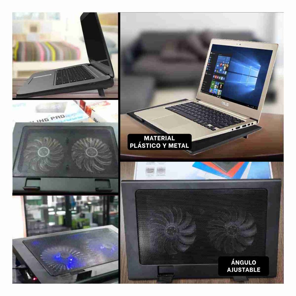 Cooler Silencioso con Iluminacion en Negro Y+Papel de Regalo