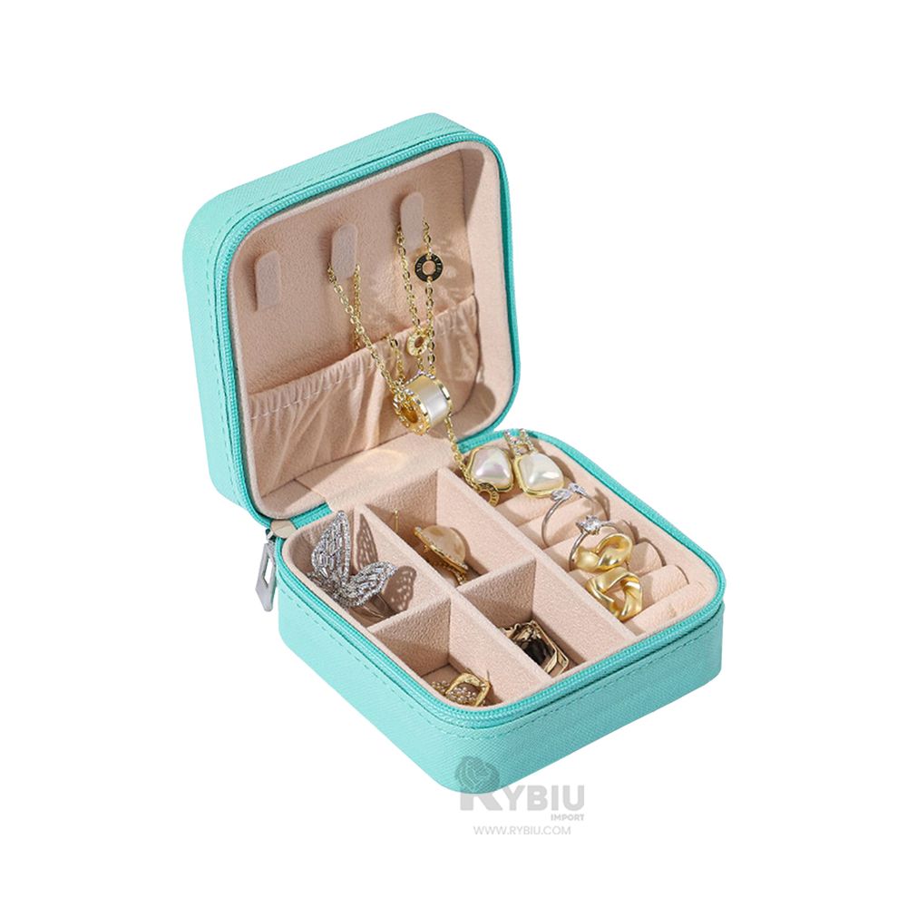 Guardajoyas de Cuero Pu de Color Verde Y+Post-it adhesivos