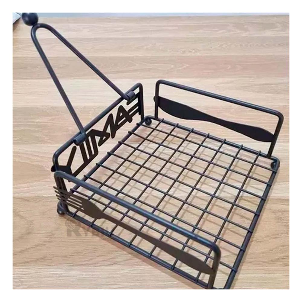 Servilletero de Acero para Mesa Tono Negro Y+Papel de Regalo