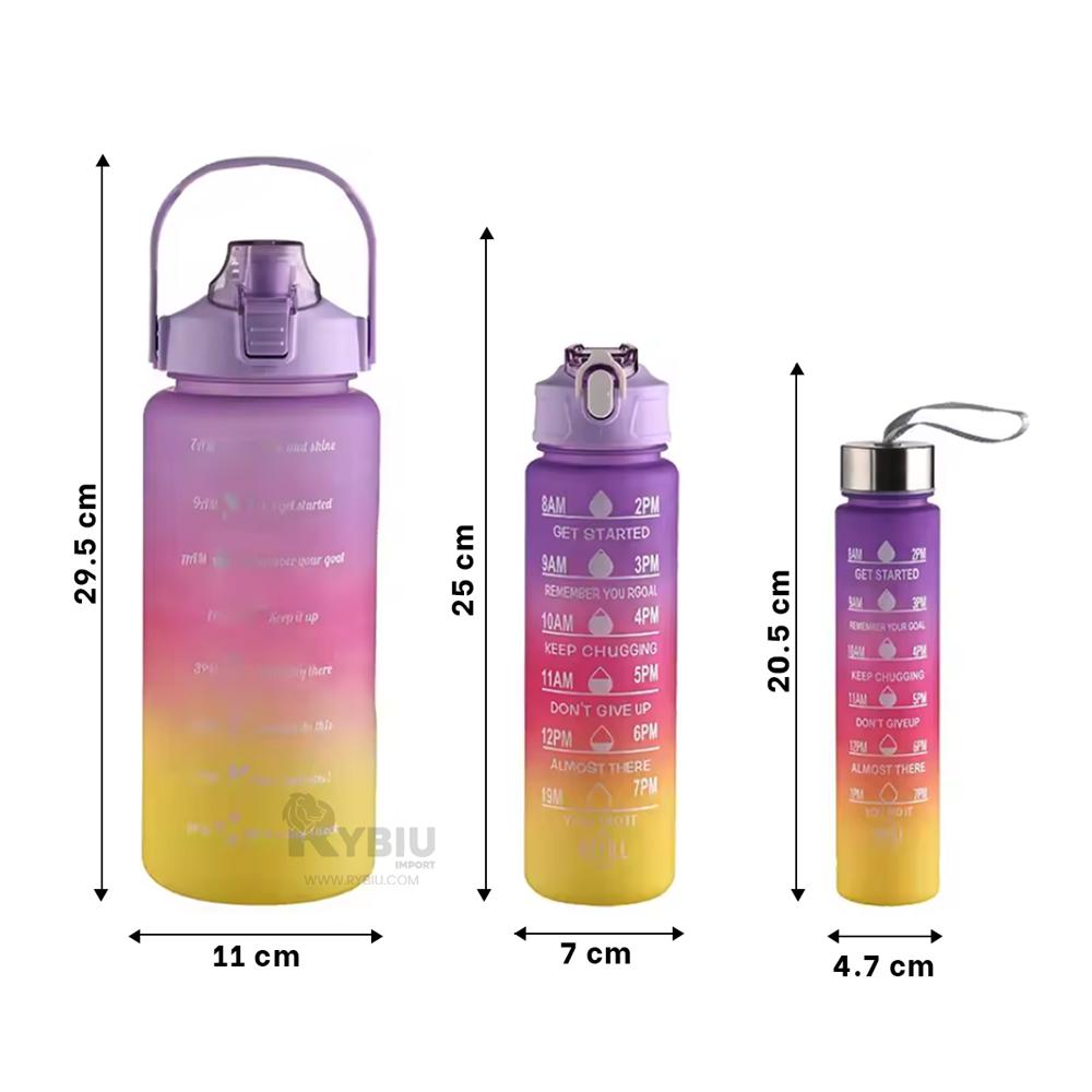 Botella para Paseos con Tapa Morado Y+Ligas de Regalo