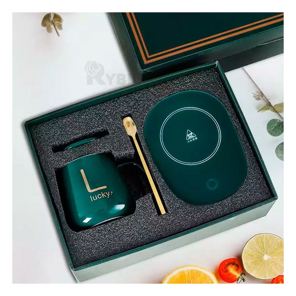 Calentador con Pocillo en Color Verde Y+Papel de Regalo